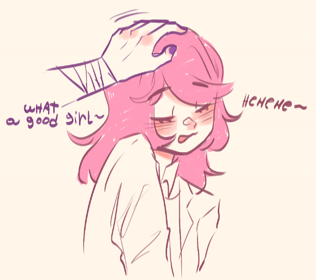 pretty girl getting headpats